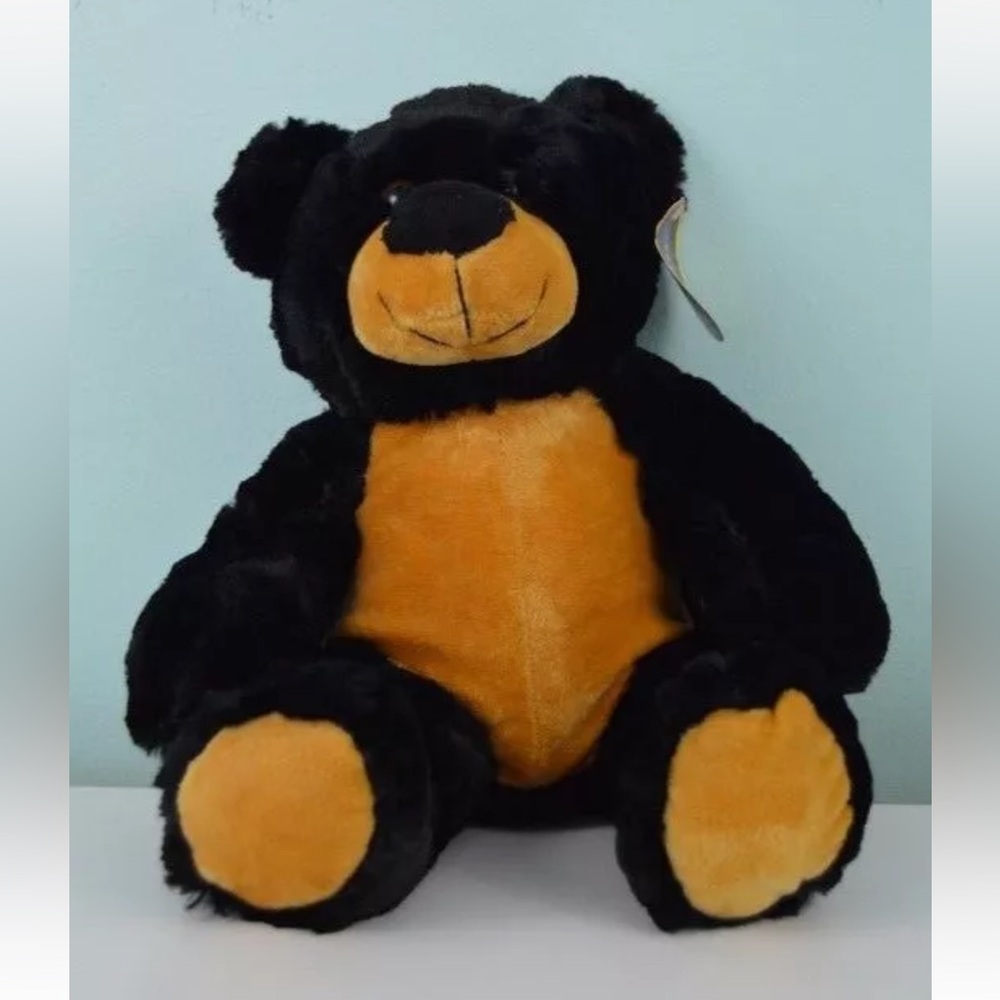 Calplush Teddy Bear Plush Stuffed Animal Toy Black Tan w/Tag 14"